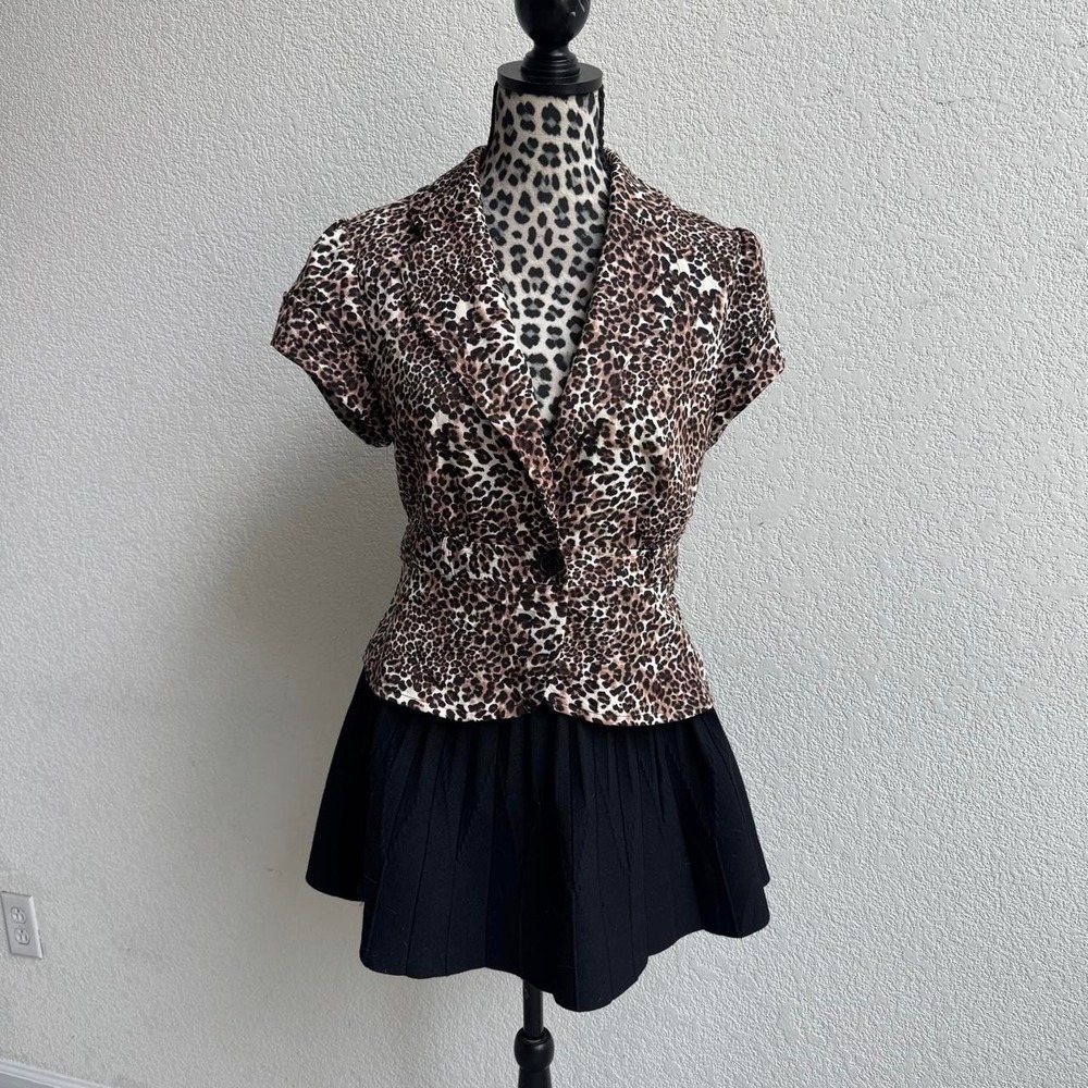 Donutz Y2K Leopard Print Blazer Womens size 13